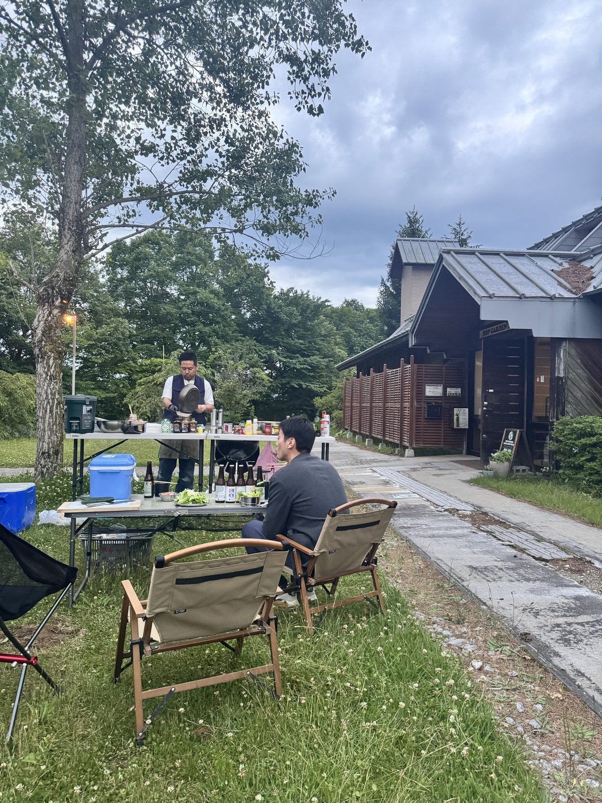 野外での調理体験